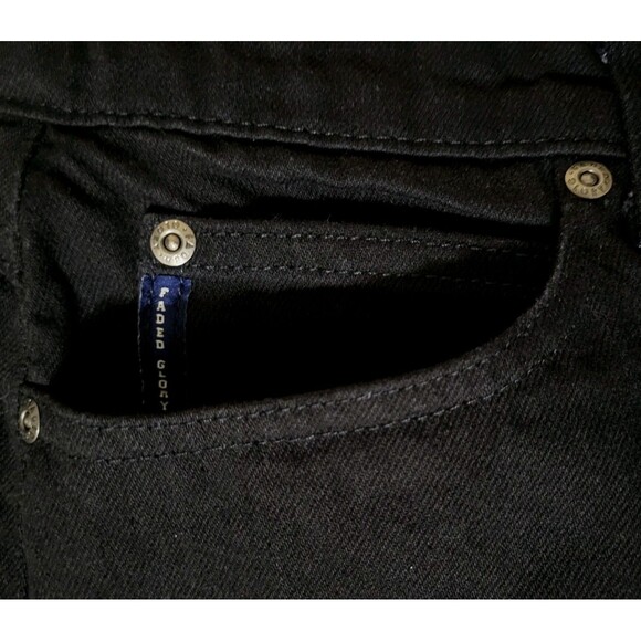 Faded Glory Womens Relaxed Fit  Black Jeans 18W New Rigid Denim Tapered 90s High - Picture 10 of 11